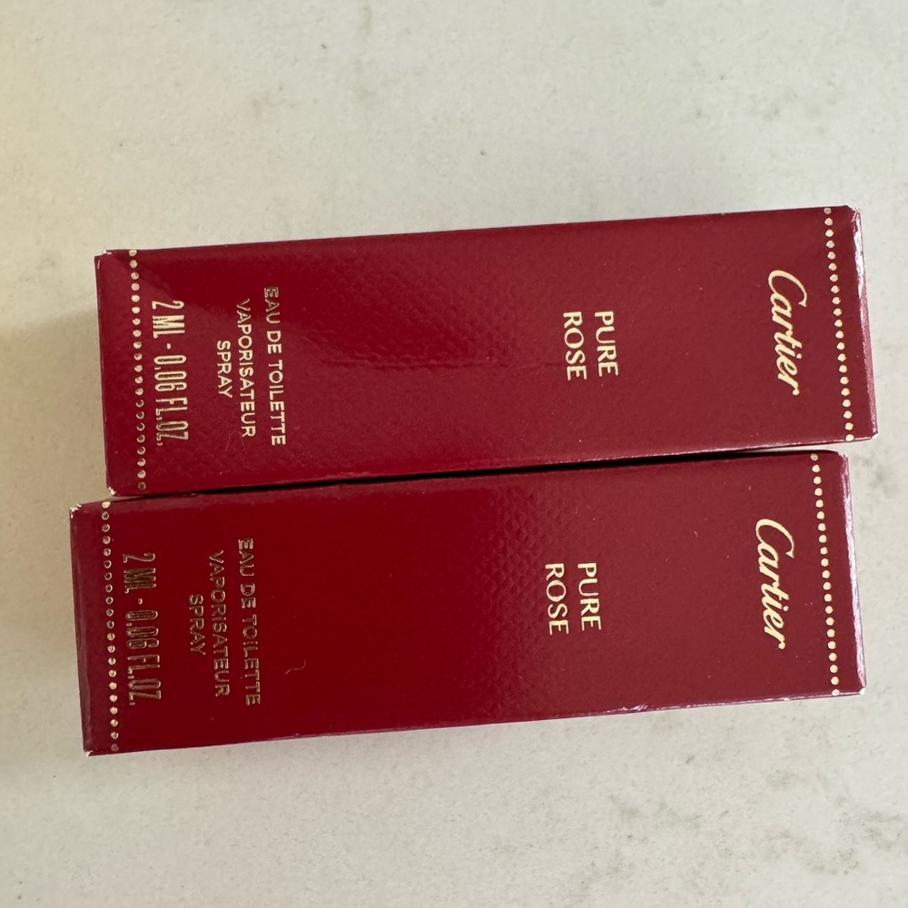 2 Cartier Pure Rose Eau de Toilette samples in box